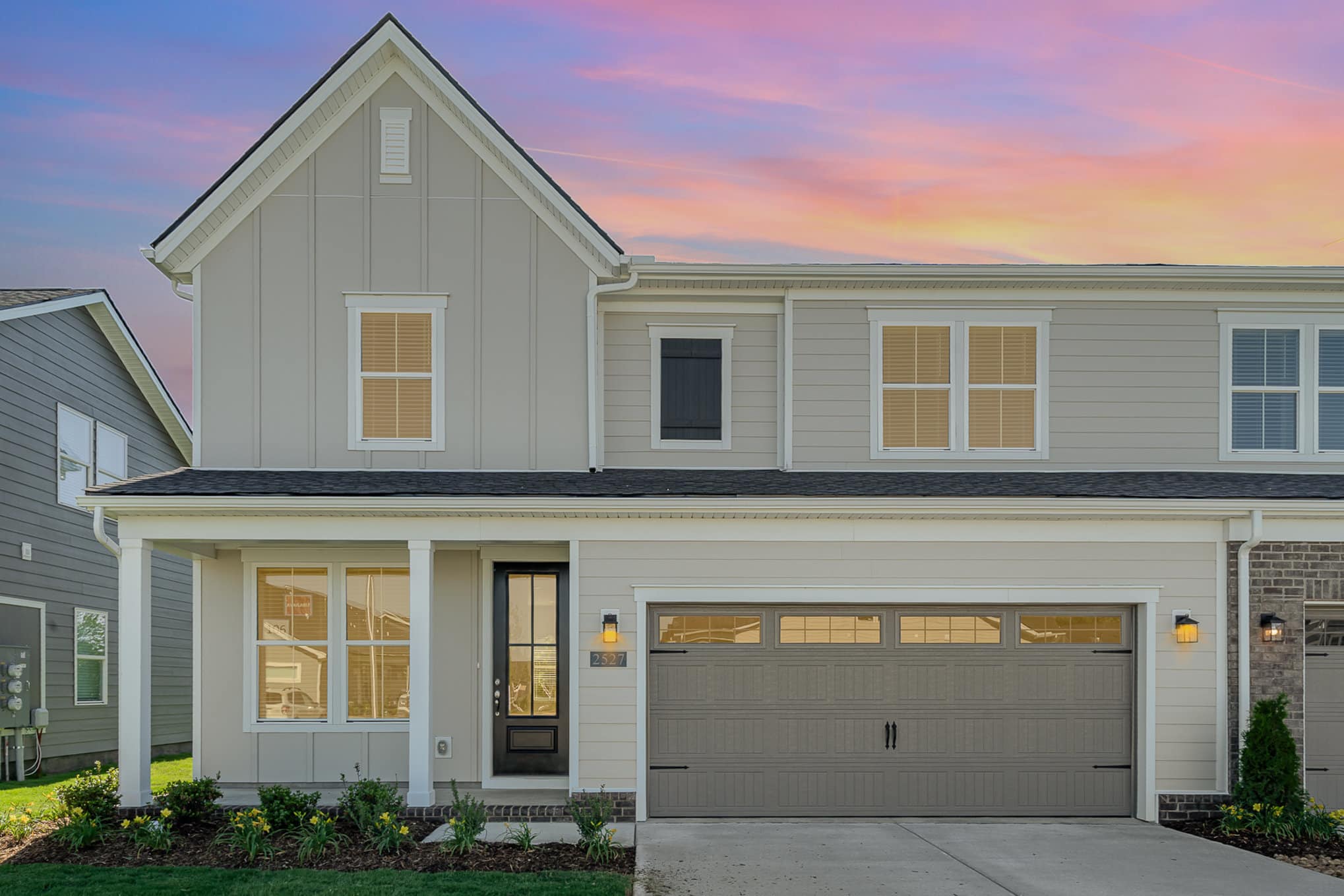 Front view for the lexington home built by patterson company