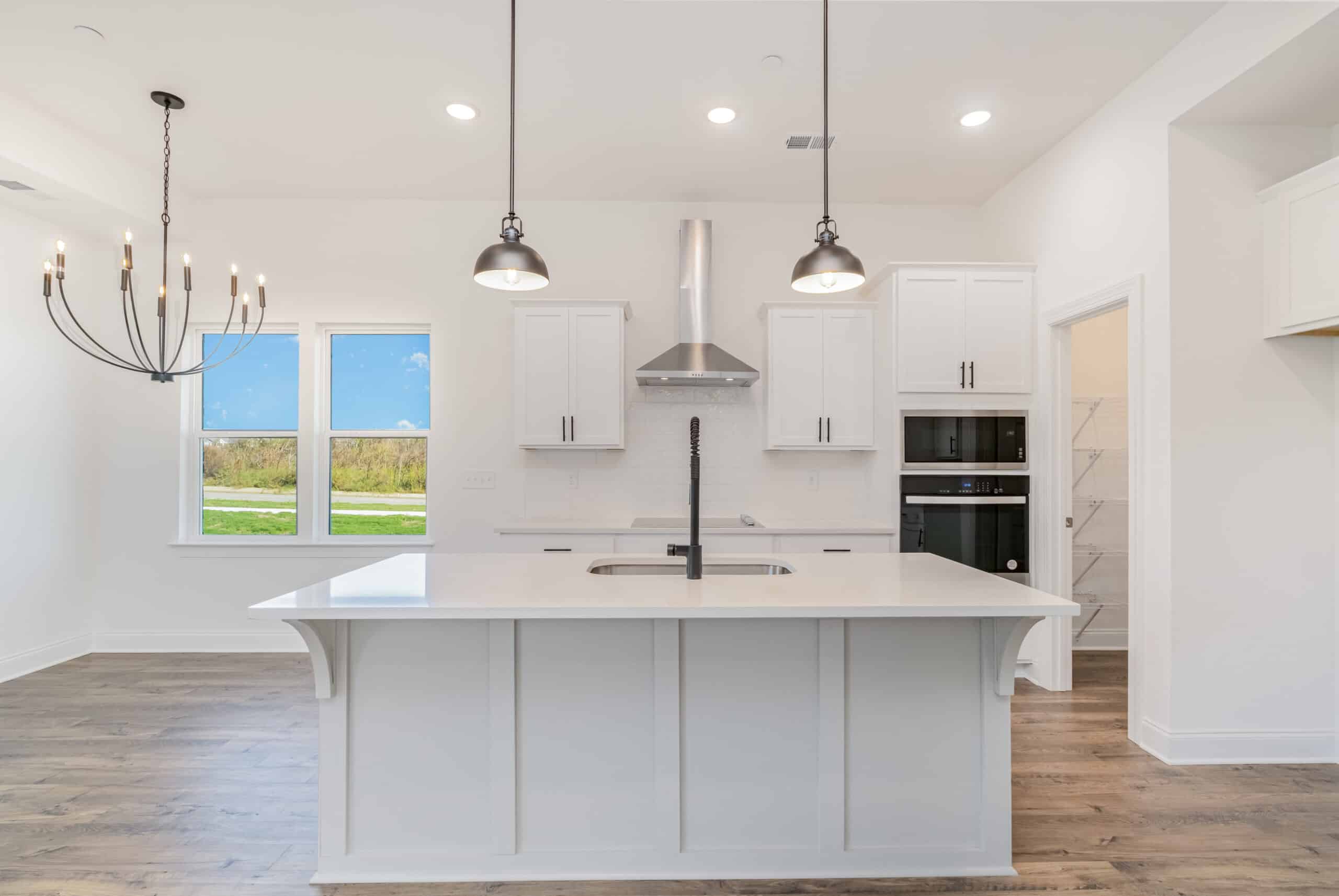 A kitchen island in a home built by Patterson Company