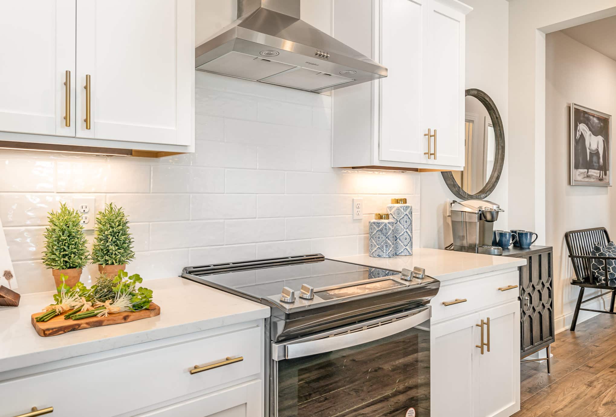 A kitchen oven in a home built by Patterson Company
