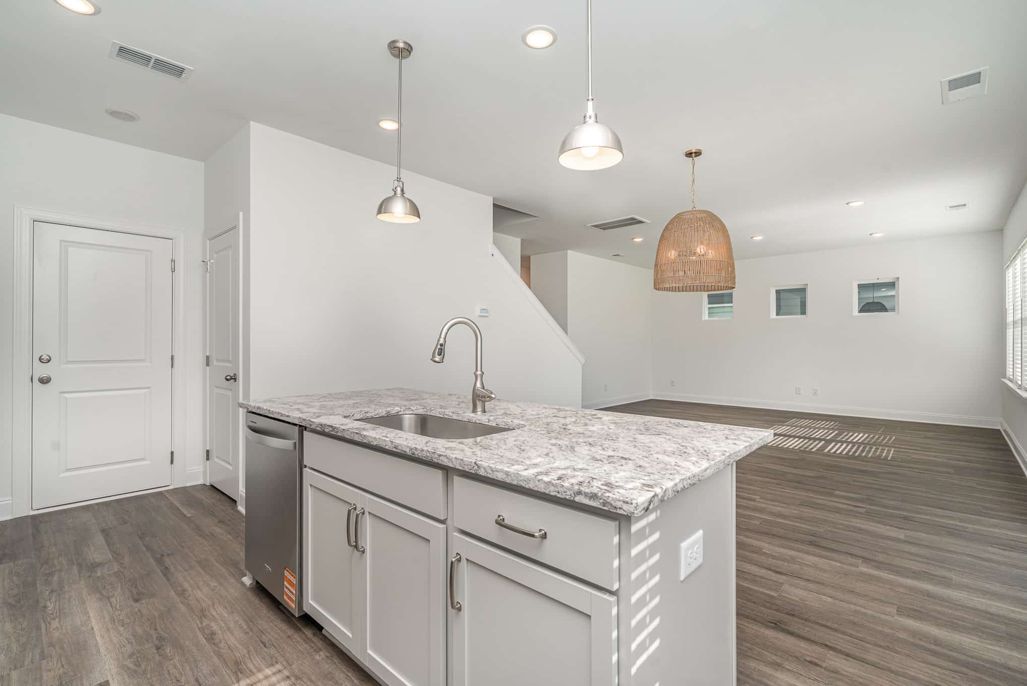 A kitchen island in a home built by patterson company