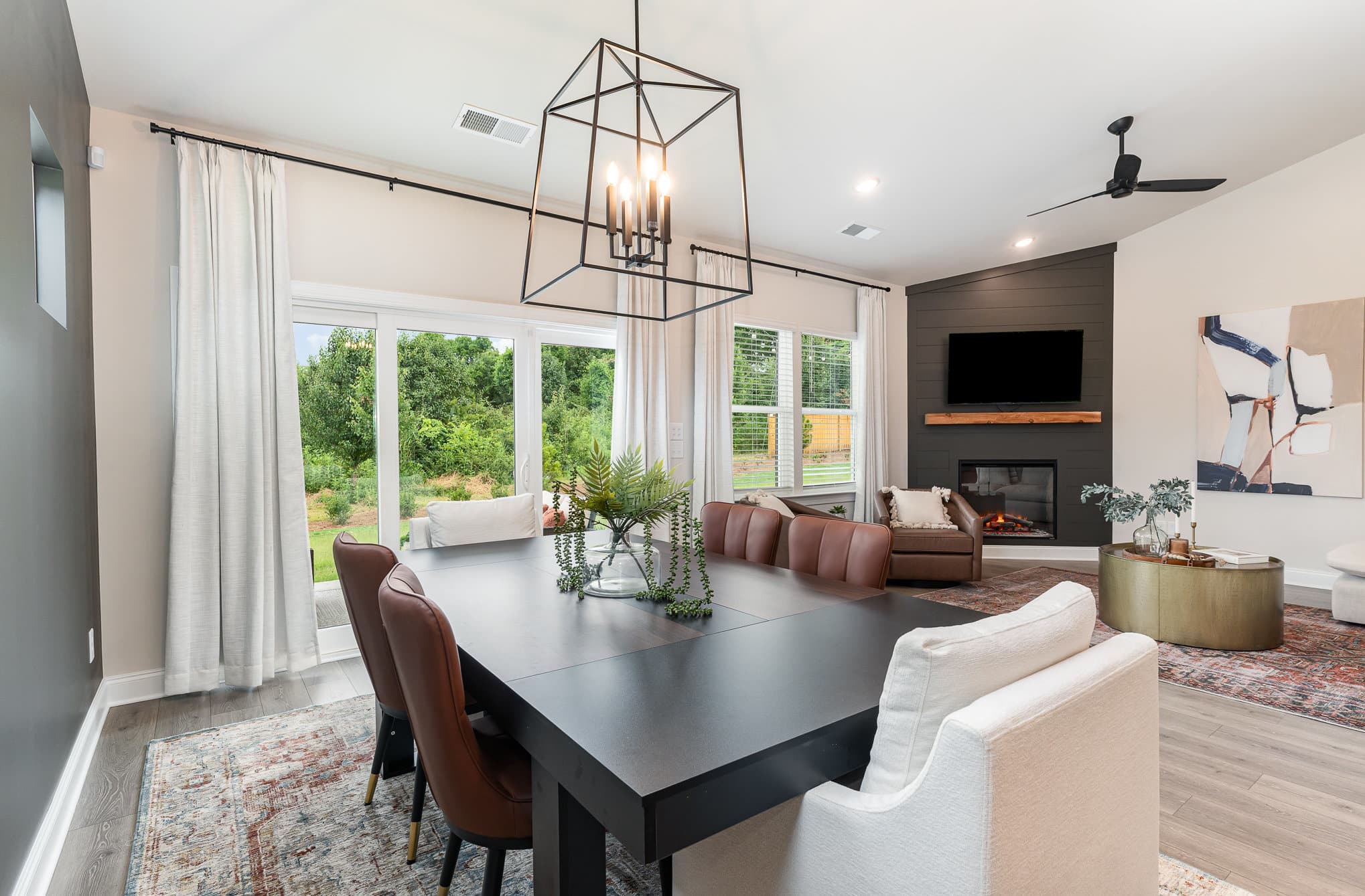 A main floor living area in a home built by patterson company