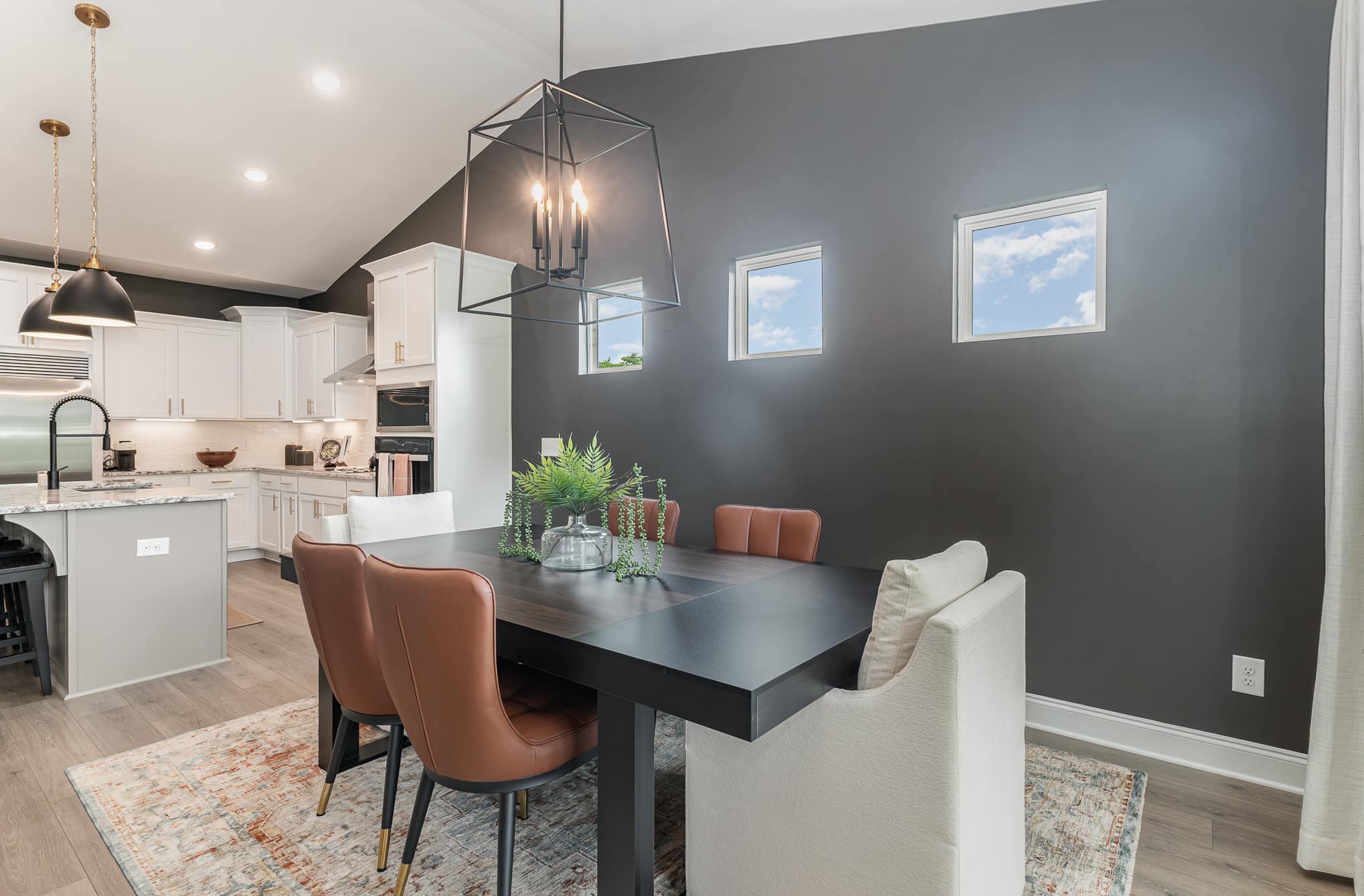 A dining area in a home built by patterson company