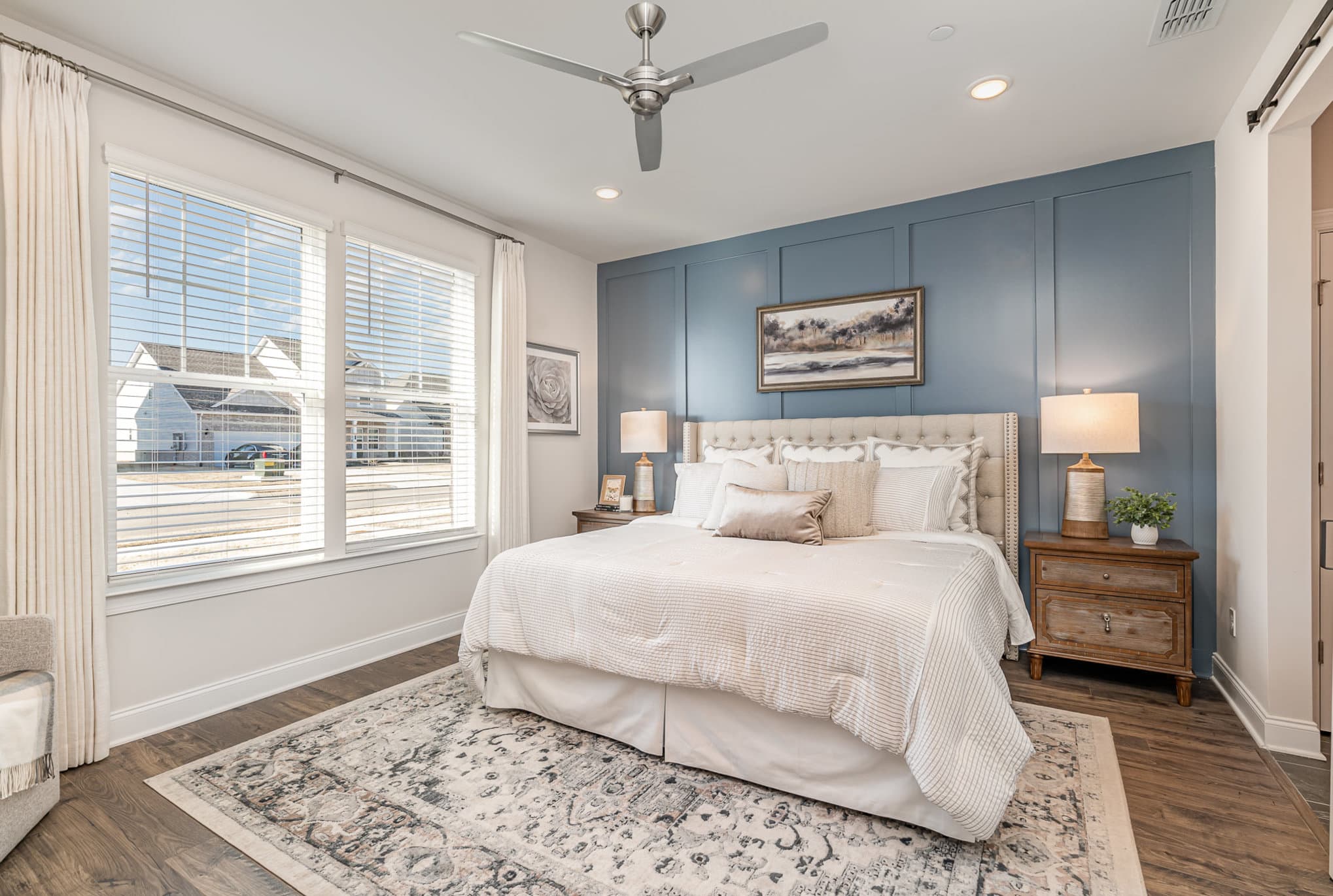 A master bedroom in a home built by Patterson Company