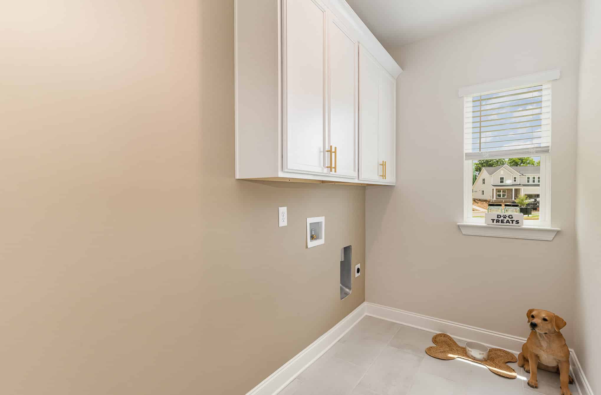 A mudroom in a home built by patterson company