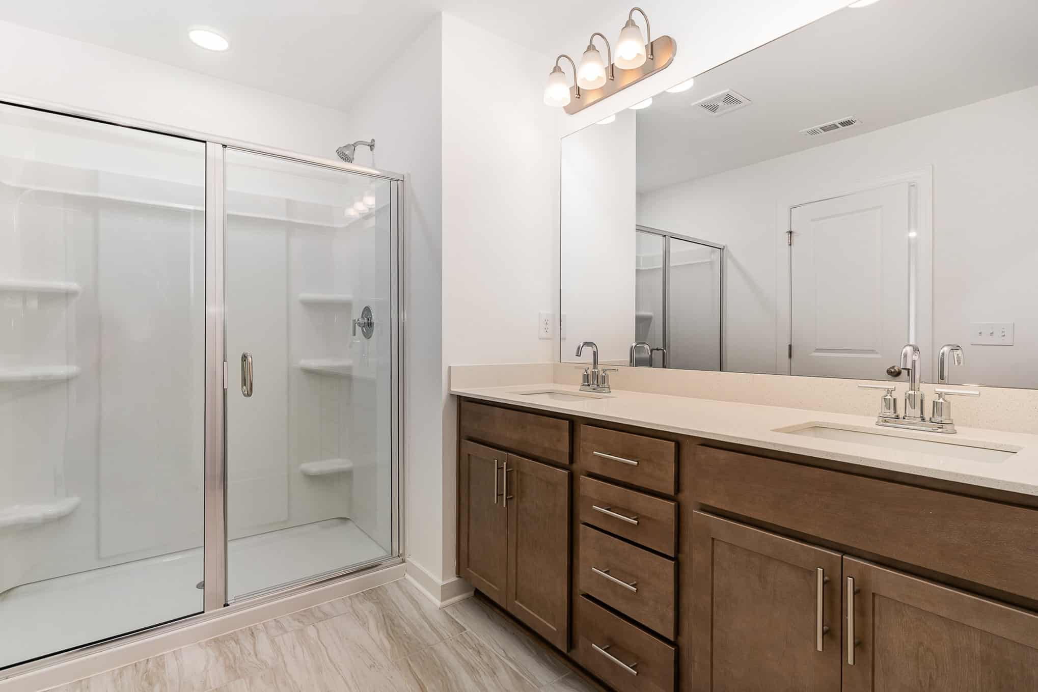 A bathroom in a home built with Patterson company