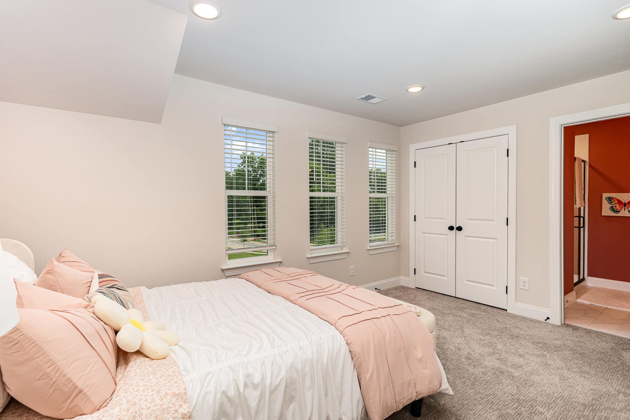 A girl's bedroom in a home built by patterson company