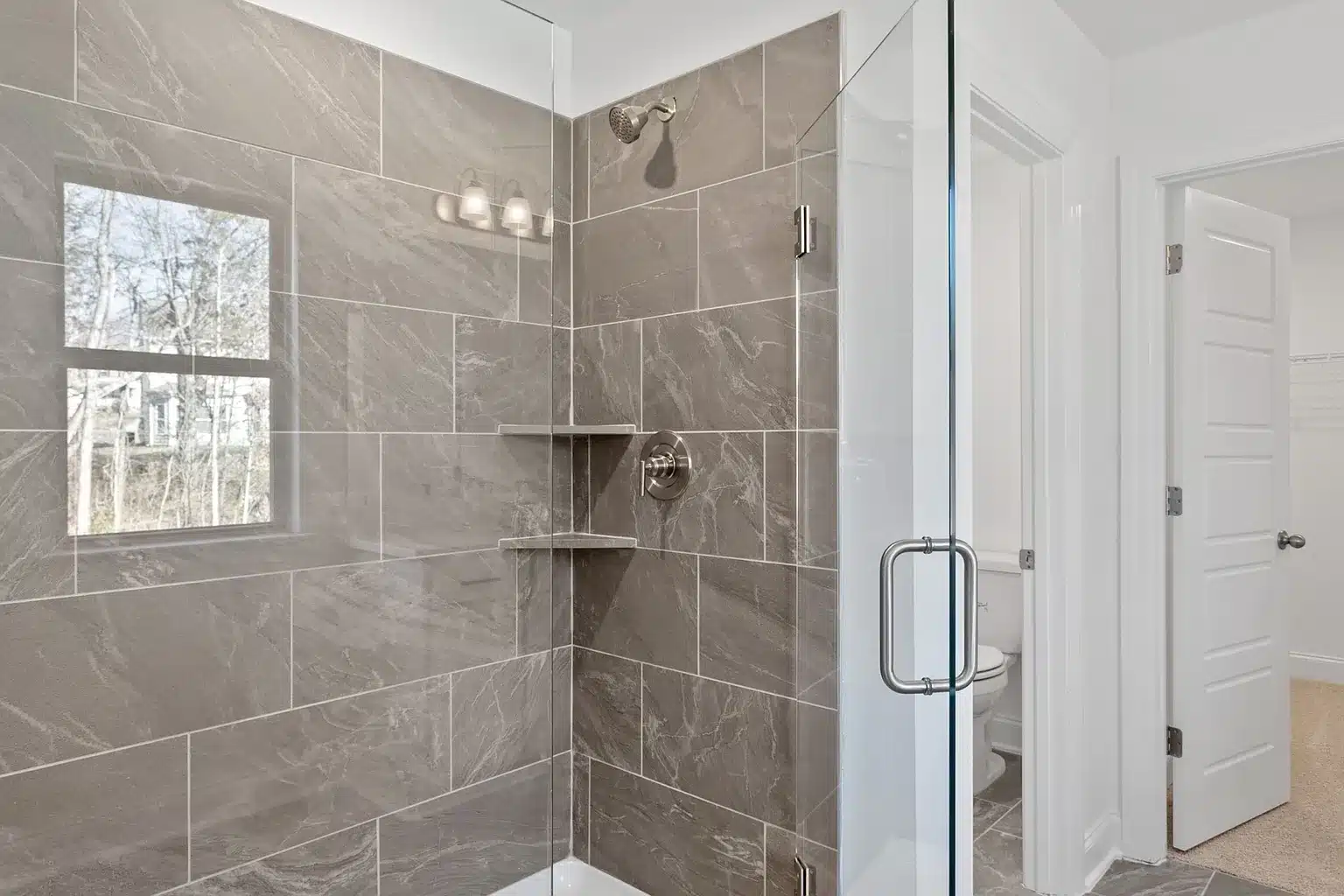 tiled shower in powell series home