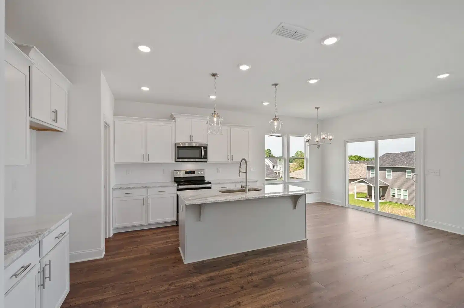 A family room in the holston home series by patterson company