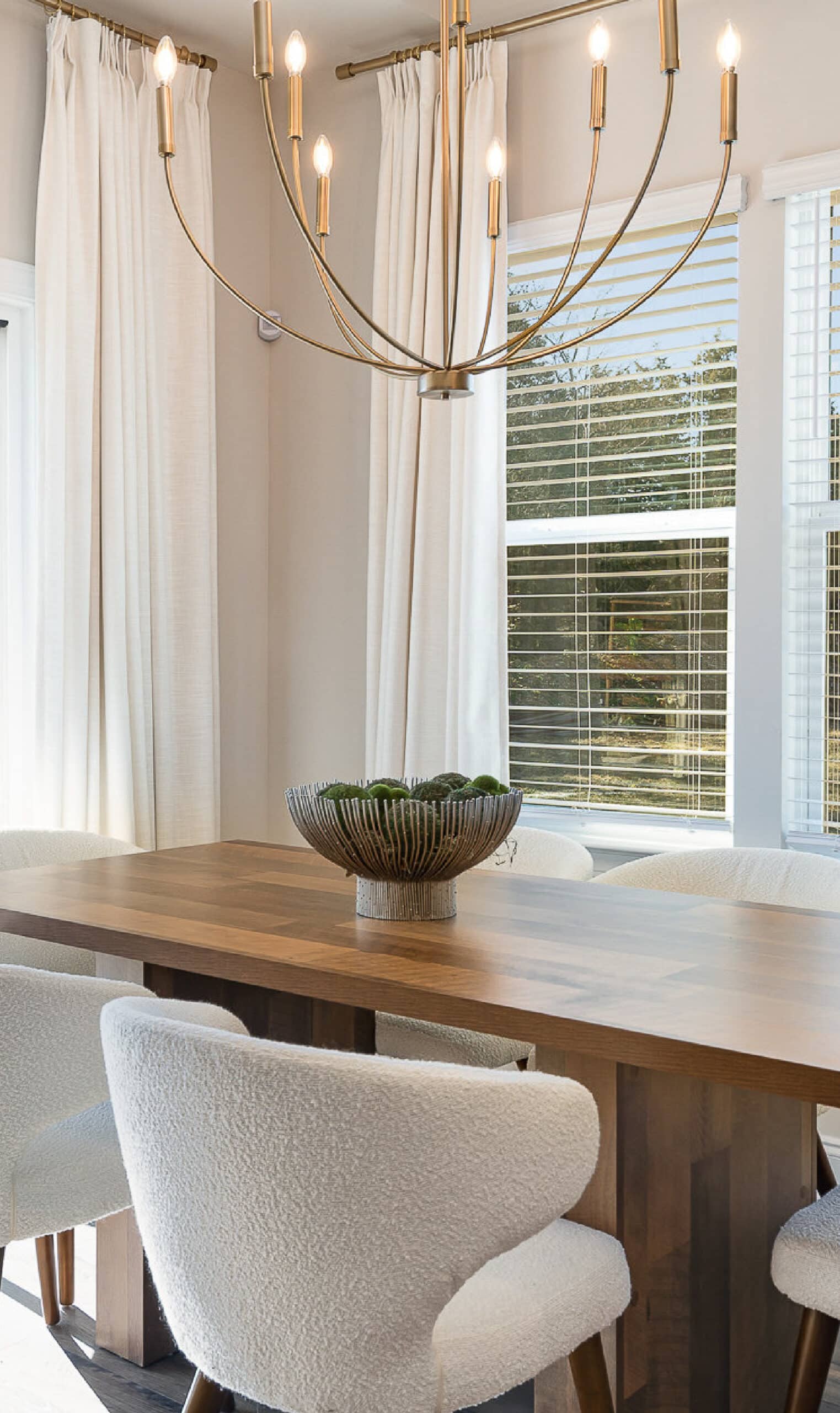 A dining area in a home by Patterson company