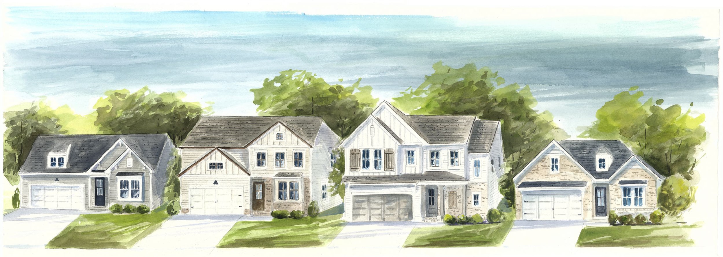A drawn graphic of homes in Riverview