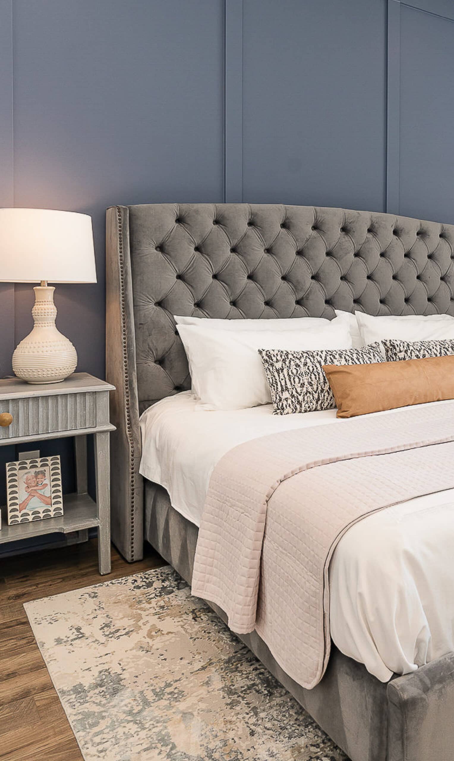 A bedroom in a home built by Patterson Company