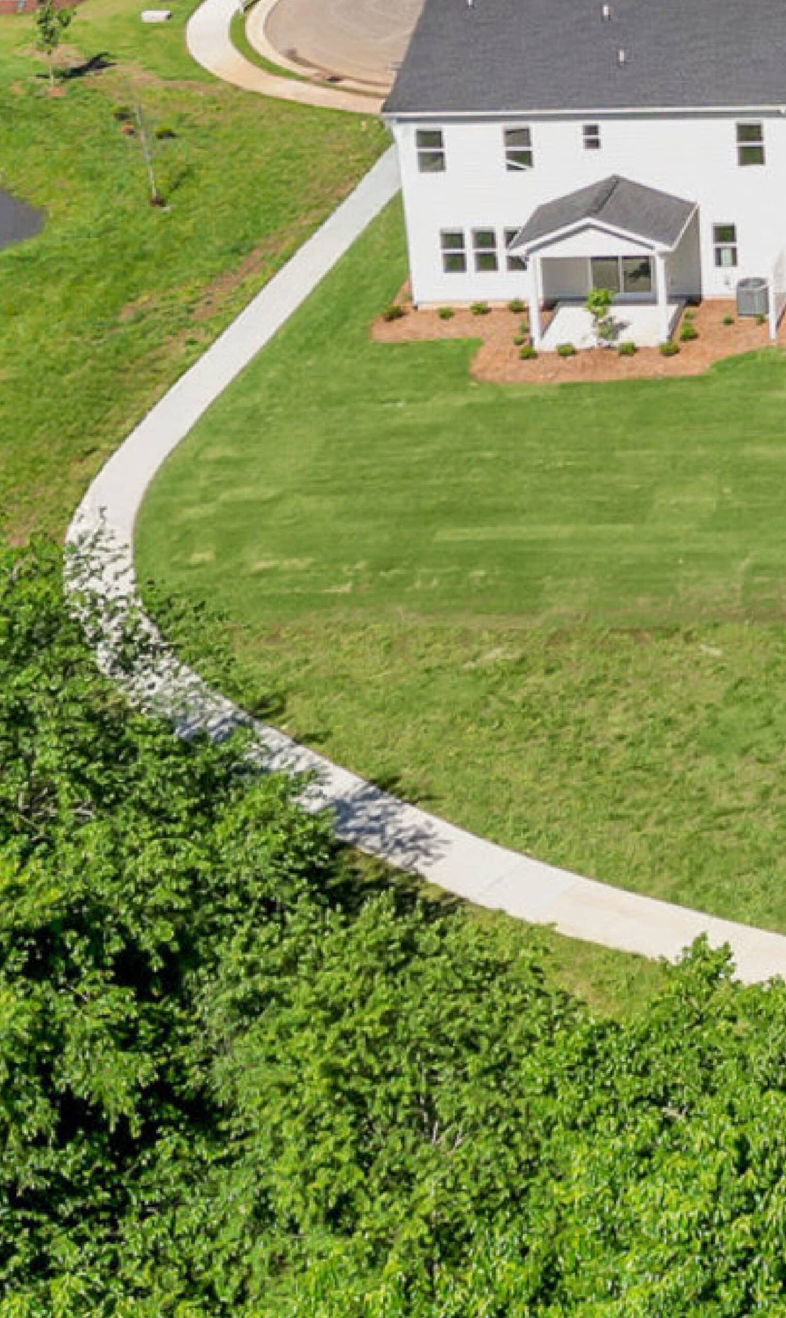 A landscaped lawn in gardens of three rivers