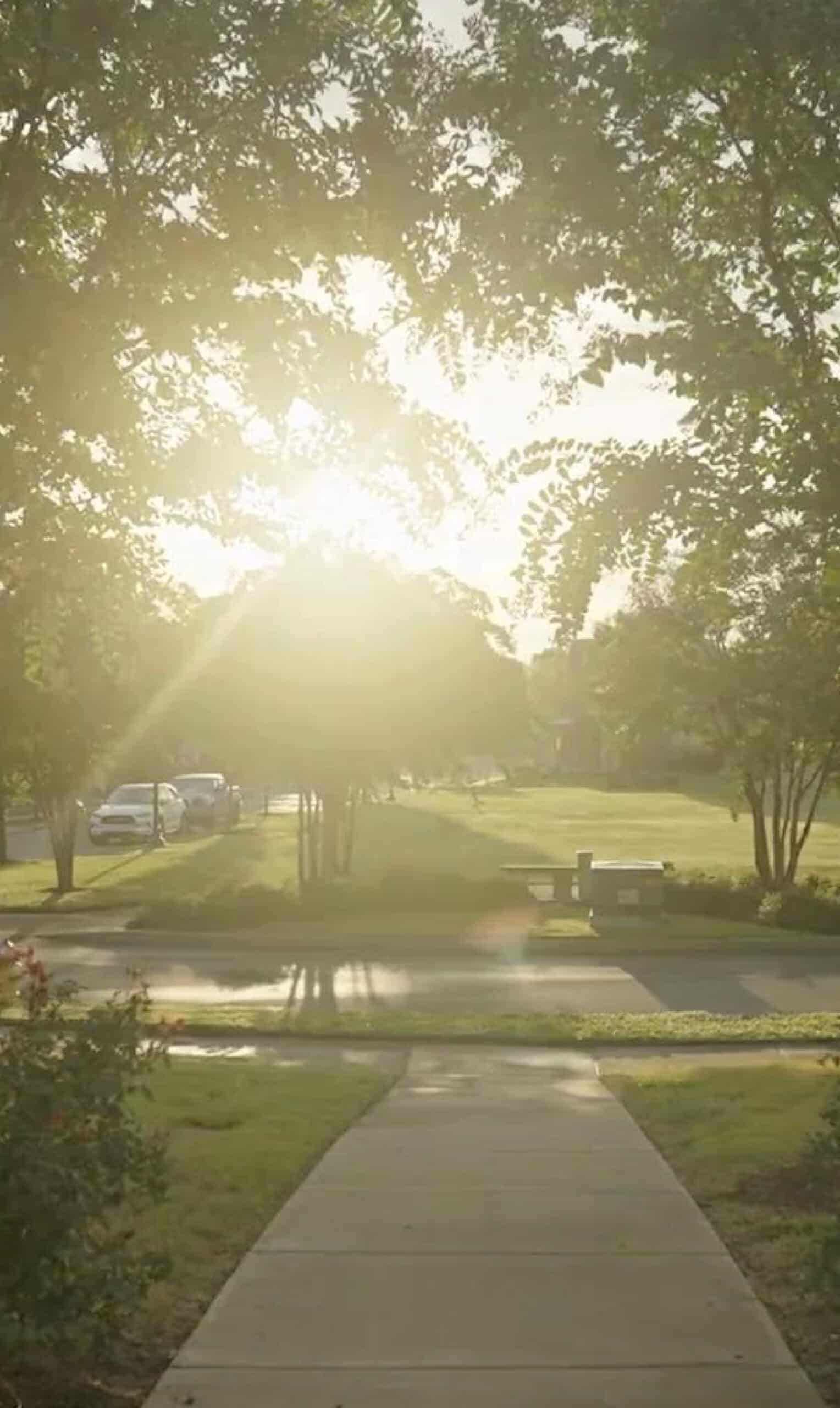 A sidewalk in Tillman Place