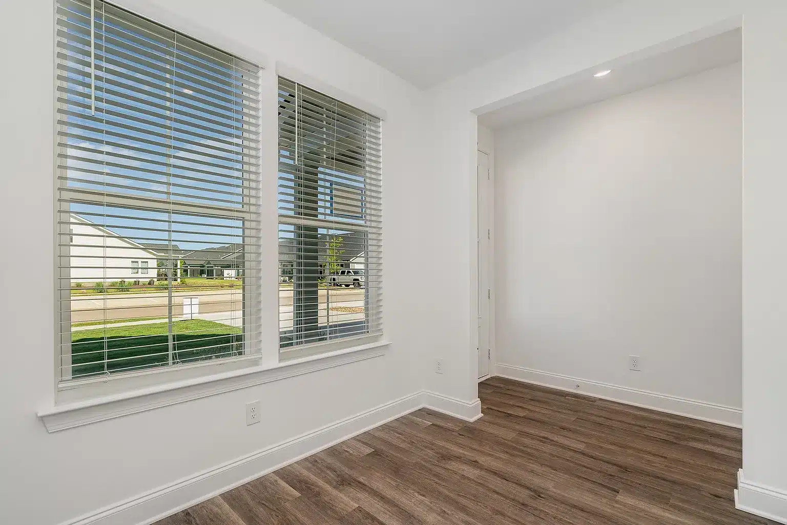 An office area in a home built by patterson company