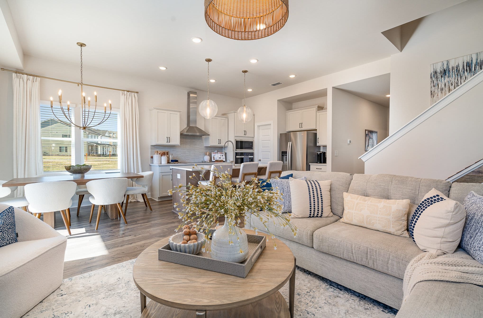 A living area in the cambridge series home by patterson company