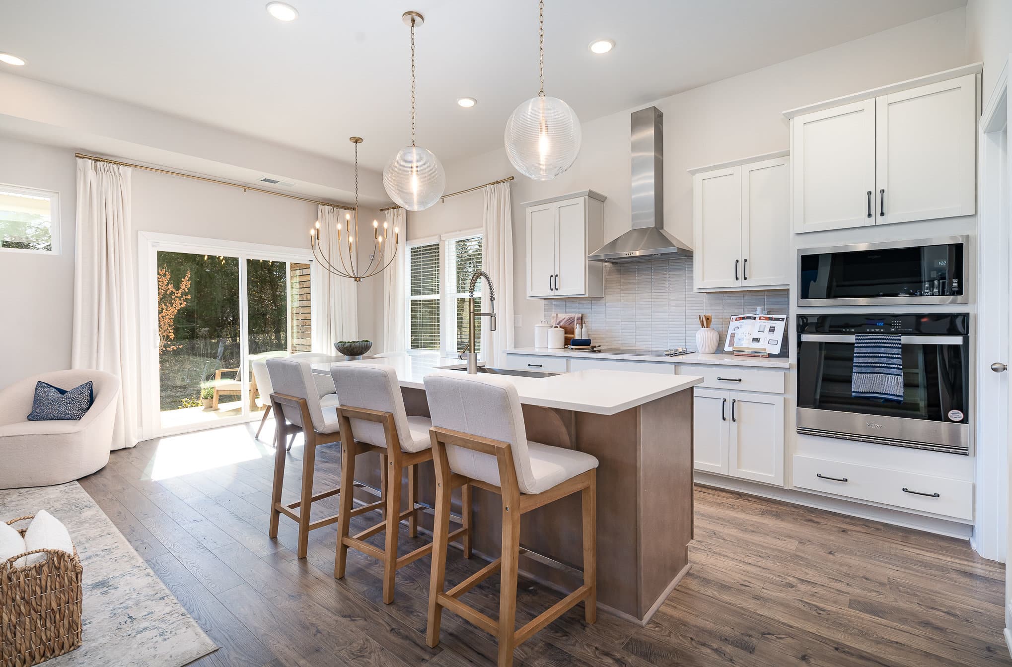 A kitchen space in the cambridge series home by patterson company