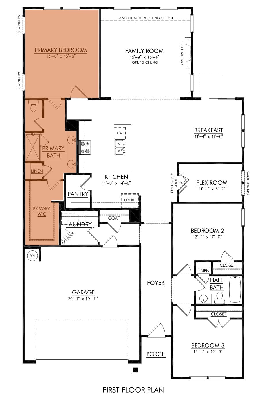 Ocoee series First floor floorplan