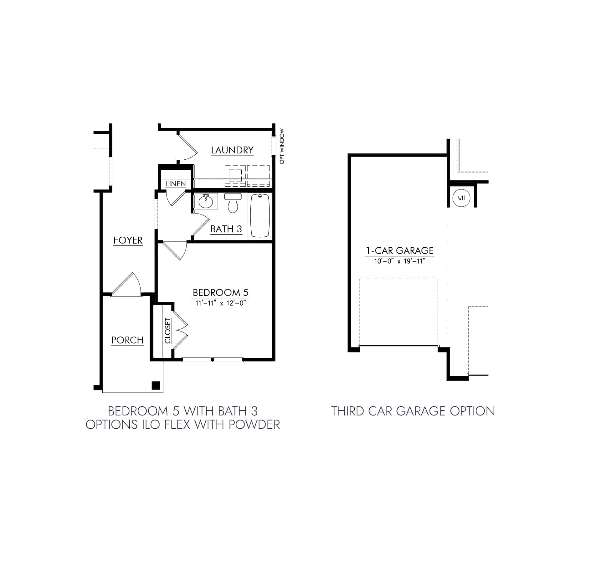Additional option floor plans for Harpeth