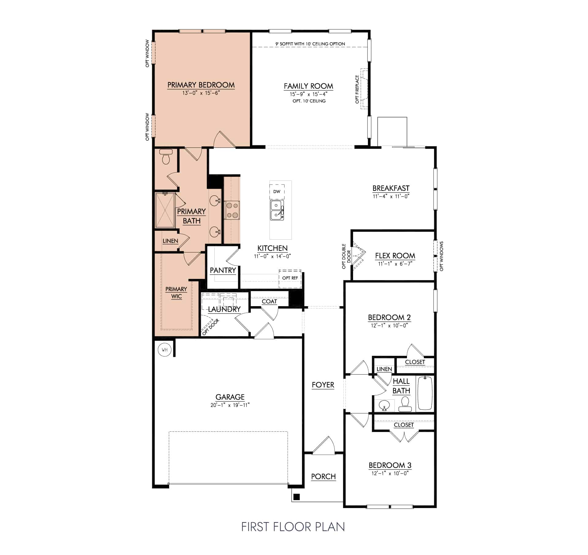 Ocoee series first floor floorplan