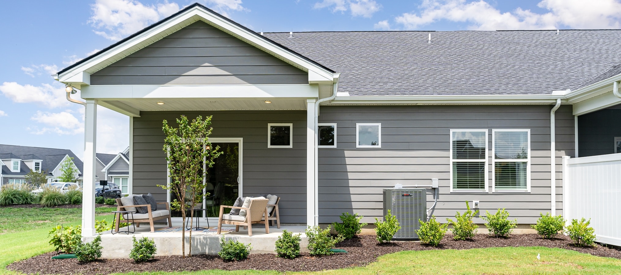 A hand-drawn picture of a backyard