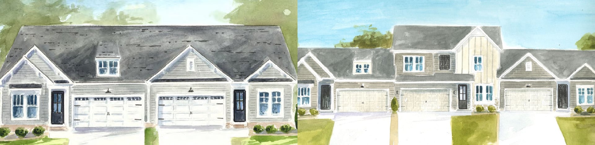 A drawn graphic of homes in Riverview