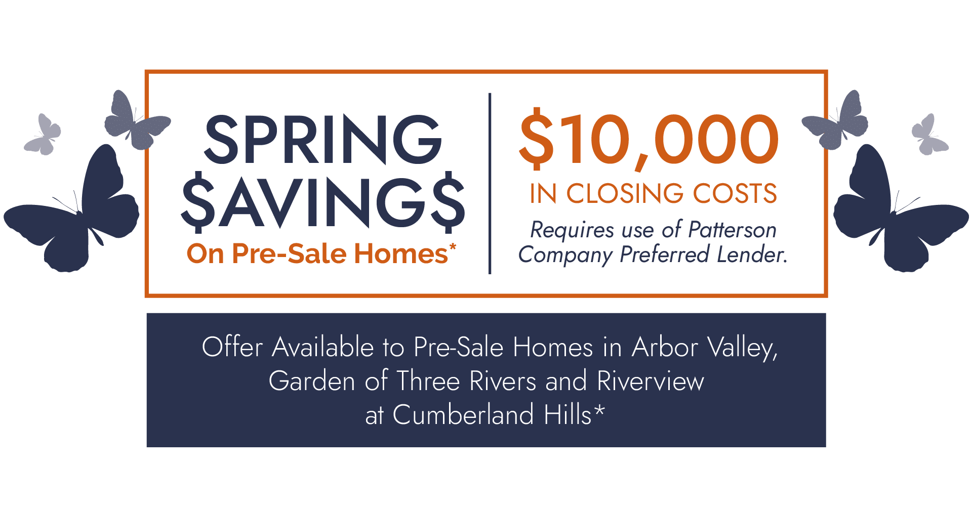 Fresh start savings event on pre-sale homes with Patterson company