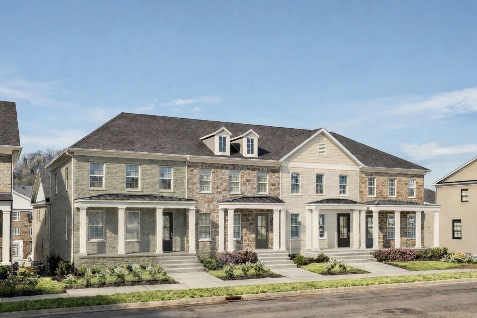 Townhomes in Tillman Place built by Patterson Company