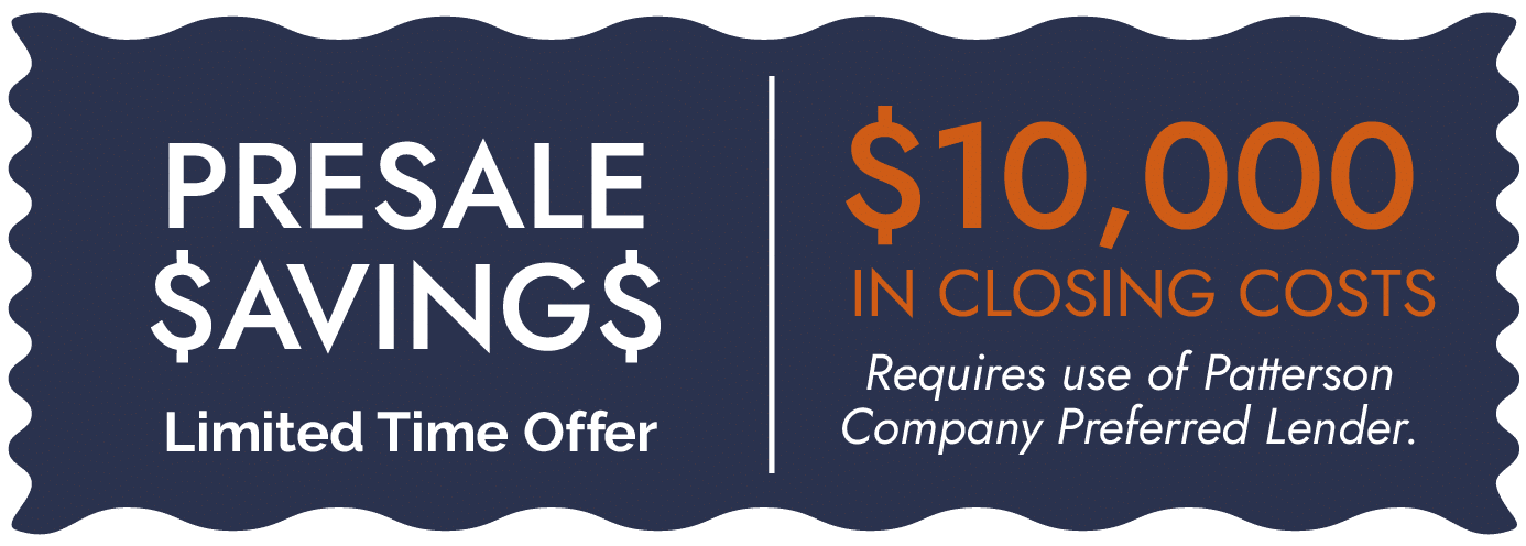 Presale savings of $10,000 in closing costs banner